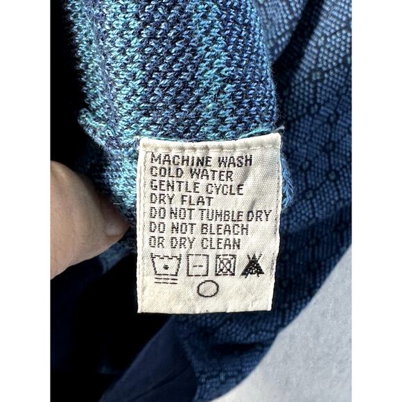 Bobby Jones Large Sweater V Neck Long Sleeve Cotton Golf Grandpa Diamond Blue - Picture 9 of 9